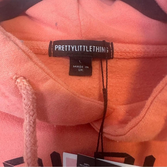Pretty little thing orange worldwide slogan oversized hoodie - Picture 6 of 7